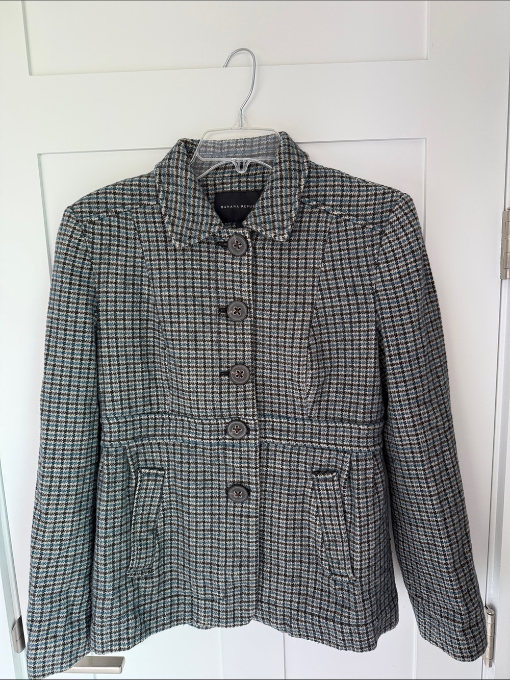 Vintage Banana Republic Houndstooth Button-Front Jacket